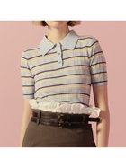 【リリーブラウン/Lily Brown】のシアーニットポロシャツ BLU[086]|ID: prp329100004601083 ipo3291000000032712552