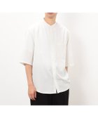 【コムサイズム/COMME CA ISM / MEN】の【セットアップ対応】ウールライク 五分袖 バンドカラーシャツ ホワイト|ID: prp329100004601091 ipo3291000000032712656