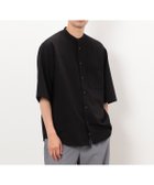 【コムサイズム/COMME CA ISM / MEN】の【セットアップ対応】ウールライク 五分袖 バンドカラーシャツ ブラック|ID: prp329100004601091 ipo3291000000032712657