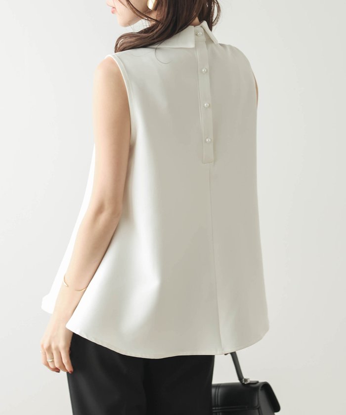 【その他のブランド/Other】のAラインノースリーブトップス インテリア・キッズ・メンズ・レディースファッション・服の通販 founy(ファニー) https://founy.com/ ファッション Fashion レディースファッション Fashion for Women トップス・カットソー Cut & Sew Tops キャミソール&ノースリーブ Camisoles & Sleeveless Tops ノースリーブ Sleeveless, No-Sleeve パール Pearl, Pearl Accent フェミニン Feminine, Girly フレア Flare, Flared エレガント 上品 Elegant |ID: prp329100004601103 ipo3291000000032712781