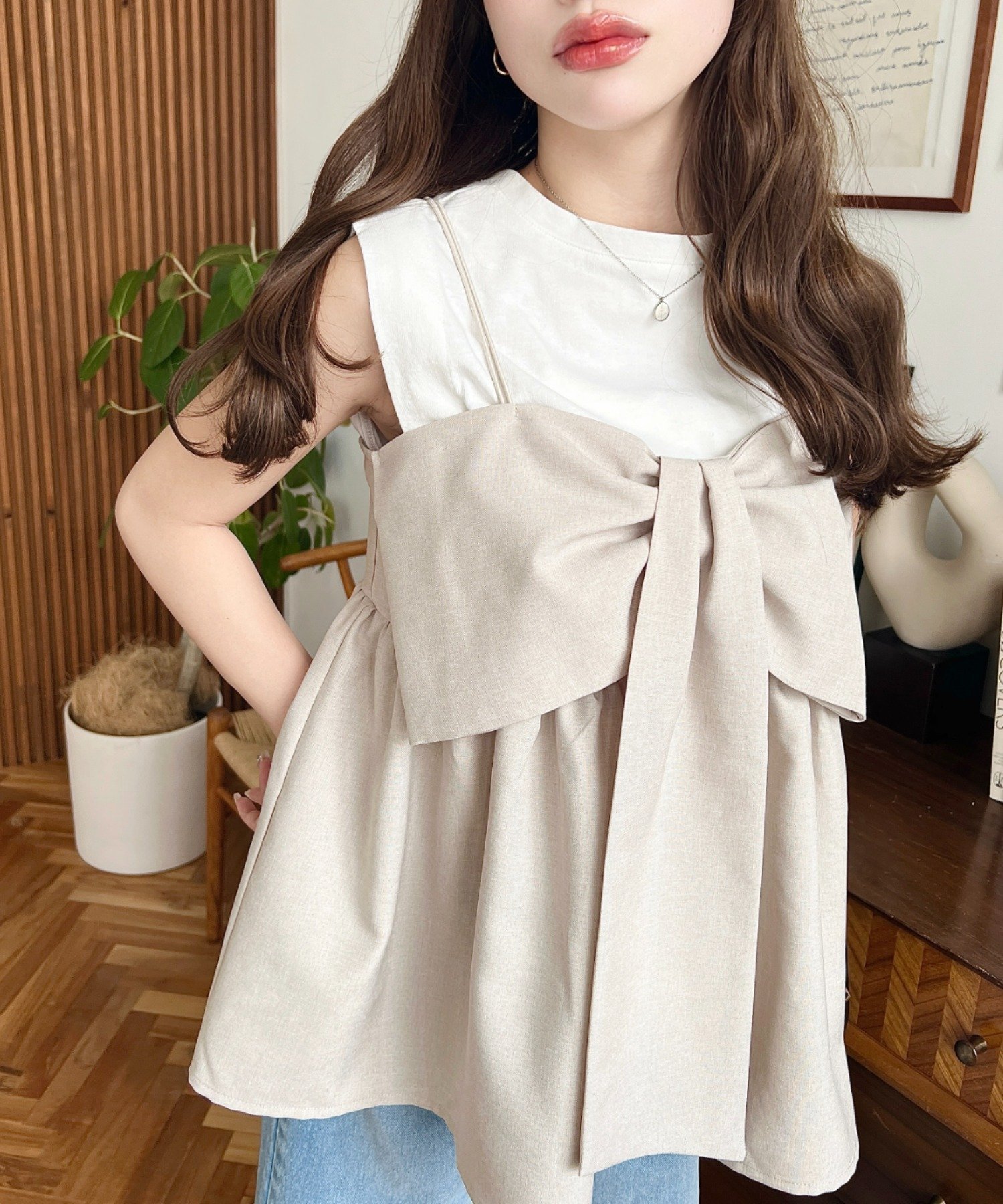 【その他のブランド/Other】のビッグリボンキャミビスチェ 人気、トレンドファッション・服の通販 founy(ファニー) 　ファッション　Fashion　メンズファッション　Fashion for Men　インナー　Innerwear　ショート　Short, Short Length　デニム　Denim, Jeans Material　トレンド　Trend, Trending Now　ビスチェ　Bustier, Corset Top　フェミニン　Feminine, Girly　ペプラム　Peplum, Flared Hem　リボン　Ribbon, Bow　レース　Lace, Lace Fabric　 other-1|ID: prp329100004601107 ipo3291000000032712810