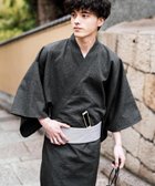 【ロッキーモンロー/Rocky Monroe / MEN】のしじら織り帯付き浴衣 扇子 下駄 巾着 5点セット グレー|ID: prp329100004601110 ipo3291000000032712838