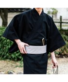 【ロッキーモンロー/Rocky Monroe / MEN】のしじら織り帯付き浴衣 扇子 下駄 巾着 5点セット ブラック|ID: prp329100004601110 ipo3291000000032712842