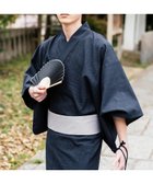 【ロッキーモンロー/Rocky Monroe / MEN】のしじら織り帯付き浴衣 扇子 下駄 巾着 5点セット ネイビー|ID: prp329100004601110 ipo3291000000032712848
