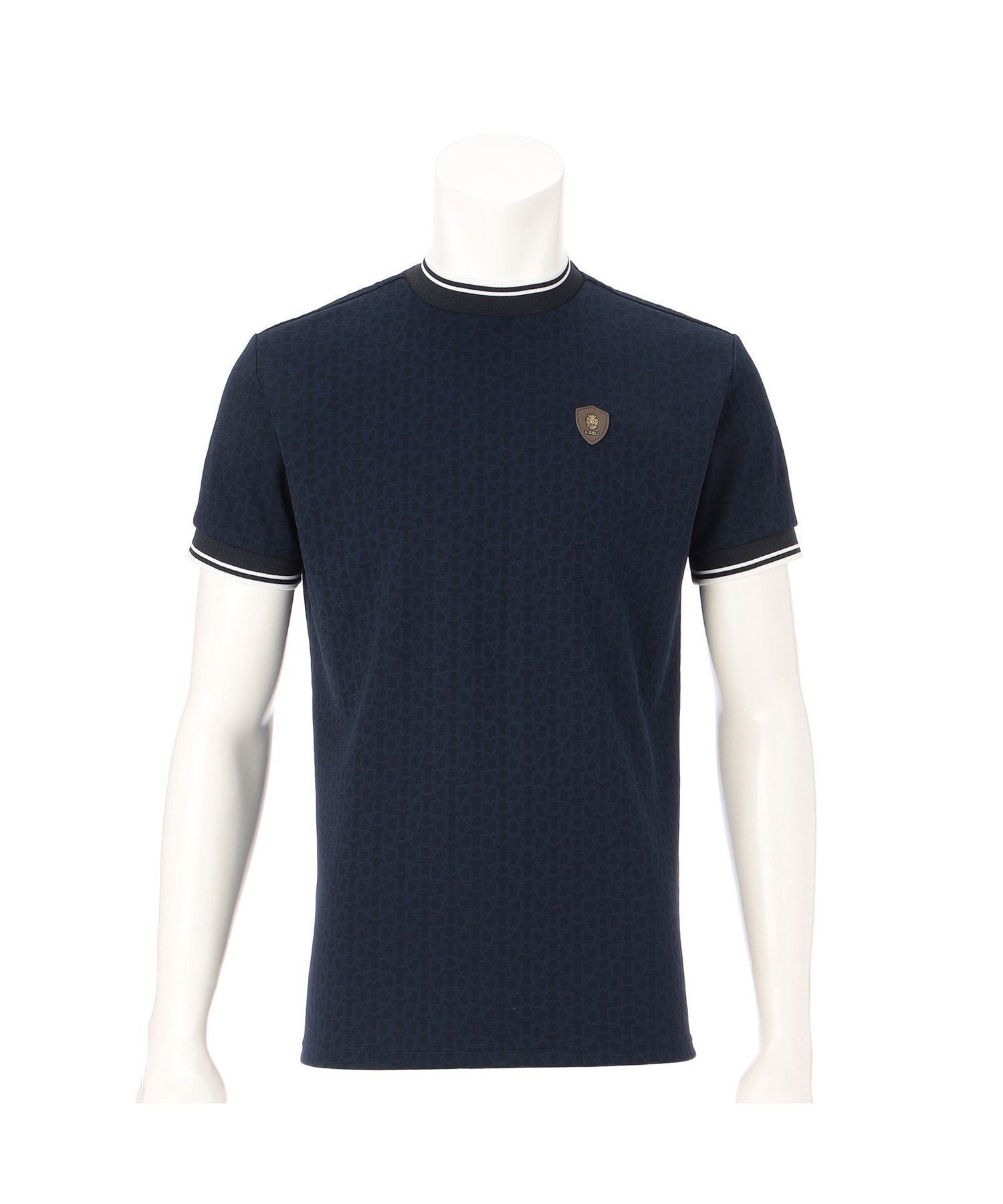 【フェリージ/Felisi / MEN】の【Felisi Golf/フェリージゴルフ】【MENS】モノグラム Tシャツ 吸水速乾 MS MONOGRAM JQ HIGH NECK インテリア・キッズ・メンズ・レディースファッション・服の通販 founy(ファニー) 　ファッション　Fashion　メンズファッション　Fashion for Men　イタリア　Italy　春　Spring　吸水　Absorbent, Quick-Dry　バランス　Balance, Style Balance　モチーフ　Motif, Design Theme　無地　Plain, Solid Color　ラウンド　Round, Round Neck　S/S・春夏　SS, Spring/Summer, Warm Season　おすすめ　Recommended / Our Picks　夏　Summer　ゴルフ　Golf　NAVY|ID: prp329100004601119 ipo3291000000032712919