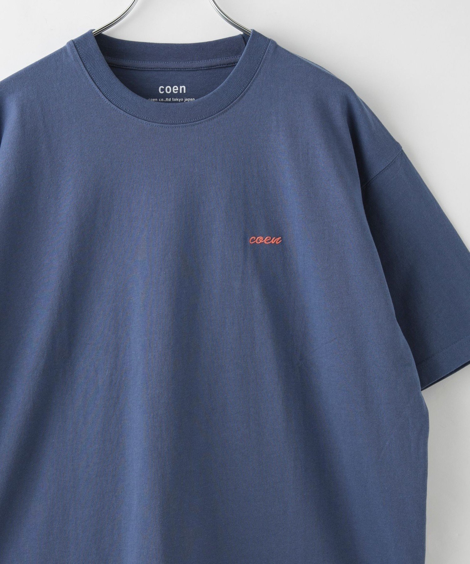 【コーエン/COEN】のUSAコットンcoenロゴTシャツ インテリア・キッズ・メンズ・レディースファッション・服の通販 founy(ファニー) 　ファッション　Fashion　レディースファッション　Fashion for Women　トップス・カットソー　Cut & Sew Tops　シャツ・ブラウス・オフィスカジュアル　Elegant Blouses & Button-Ups　ロングTシャツ・Tシャツ　Longline T-Shirts & Tees　おすすめ　Recommended / Our Picks　シンプル　Simple, Minimal　トレンド　Trend, Trending Now　メンズ　Men's, Menswear　人気　Popular, Best Seller　定番　Standard, Basic Item　LT.BLUE|ID: prp329100004601138 ipo3291000000033108620