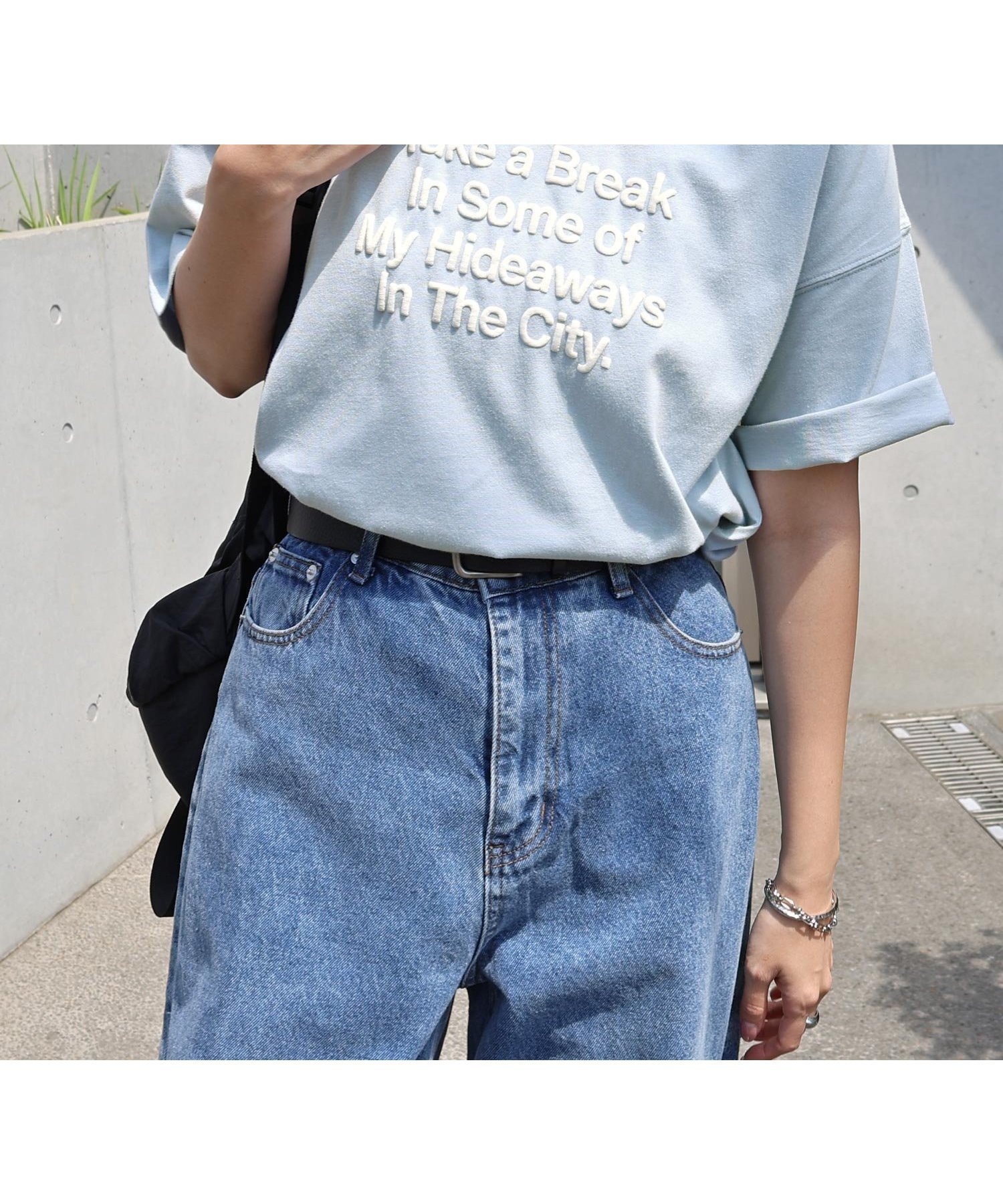 【その他のブランド/Other】の立体 ロゴ プリント オーバーサイズ 半袖 Tシャツ ANME アンメ インテリア・キッズ・メンズ・レディースファッション・服の通販 founy(ファニー) 　ファッション　Fashion　レディースファッション　Fashion for Women　トップス・カットソー　Cut & Sew Tops　シャツ・ブラウス・オフィスカジュアル　Elegant Blouses & Button-Ups　ロングTシャツ・Tシャツ　Longline T-Shirts & Tees　プリント　Print, Printed Pattern　別注　Limited Edition, Custom Order　半袖　Short Sleeve, Half Sleeve　サックスブルー|ID: prp329100004601168 ipo3291000000032713187