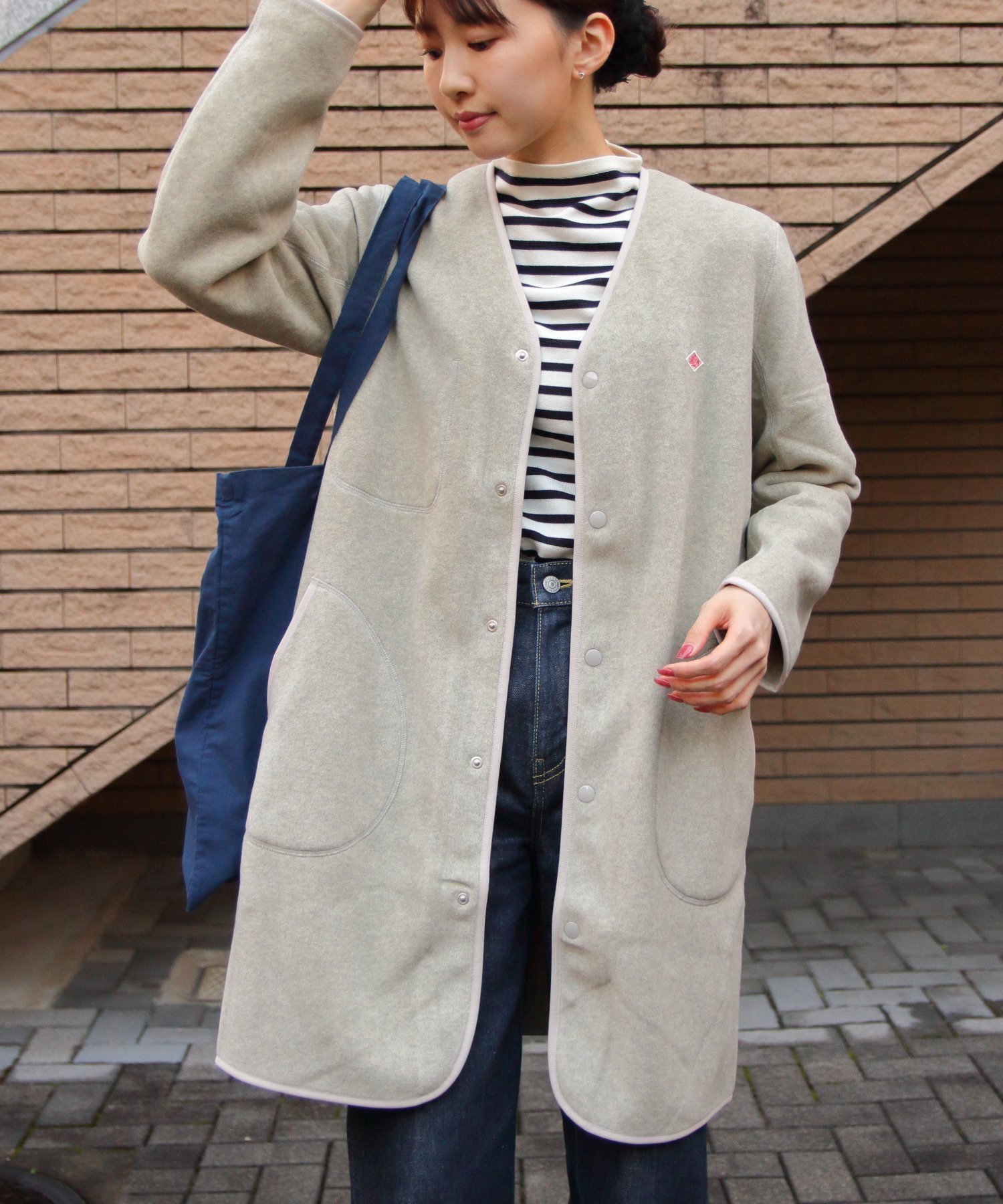 【その他のブランド/Other】のフリースカラーレスコート インテリア・キッズ・メンズ・レディースファッション・服の通販 founy(ファニー) 　ファッション　Fashion　レディースファッション　Fashion for Women　アウター　Coat / Outerwear Collection　コート・ロングコート・ピーコート　Long Coats, Peacoats & More　お家時間・ステイホーム　Stay Home / At Home　アウトドア　Outdoor Clothing　カーディガン　Cardigan, Knitwear　パイピング　Piping, Trim Design　ロング　Long, Long-Length　冬　Winter / This Winter　定番　Standard, Basic Item　A/W・秋冬　Autumn/Winter　NATRAL|ID: prp329100004601192 ipo3291000000032713372