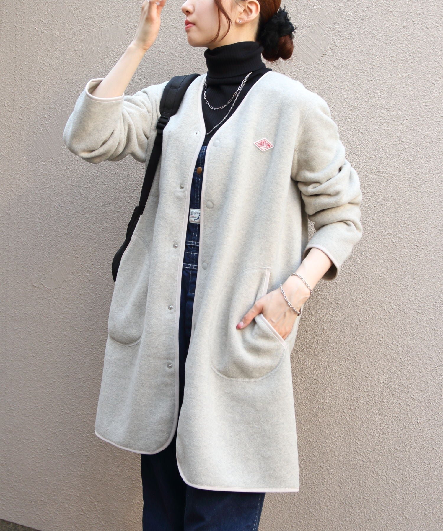 【ステップス/STEPS】のフリースカラーレスコート インテリア・キッズ・メンズ・レディースファッション・服の通販 founy(ファニー) 　ファッション　Fashion　レディースファッション　Fashion for Women　アウター　Coat / Outerwear Collection　コート・ロングコート・ピーコート　Long Coats, Peacoats & More　お家時間・ステイホーム　Stay Home / At Home　アウトドア　Outdoor Clothing　カーディガン　Cardigan, Knitwear　パイピング　Piping, Trim Design　ロング　Long, Long-Length　冬　Winter / This Winter　定番　Standard, Basic Item　A/W・秋冬　Autumn/Winter　NATRAL|ID: prp329100004601192 ipo3291000000033609025