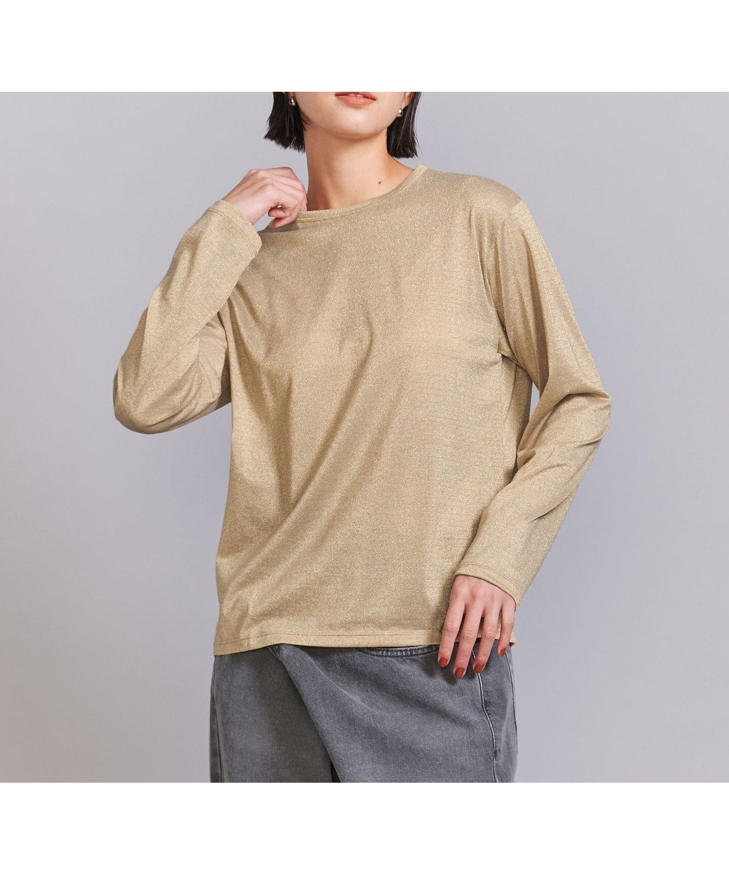 【その他のブランド/Other】のラメシアー ロングスリーブ カットソー 人気、トレンドファッション・服の通販 founy(ファニー) 　ファッション　Fashion　レディースファッション　Fashion for Women　トップス・カットソー　Cut & Sew Tops　カットソー・ベーシックTシャツ　Cut-and-Sewn Tops / Stretch Tees & Basics　おすすめ　Recommended / Our Picks　インナー　Innerwear　カットソー　Cut and Sewn Top　ジャンスカ　Jumper Skirt, Pinafore Dress　スウェット / スエット　Sweatshirt, Sweatwear　スリーブ　Sleeve, Long Sleeve / Short Sleeve　ロング　Long, Long-Length　 other-1|ID: prp329100004601194 ipo3291000000032713376