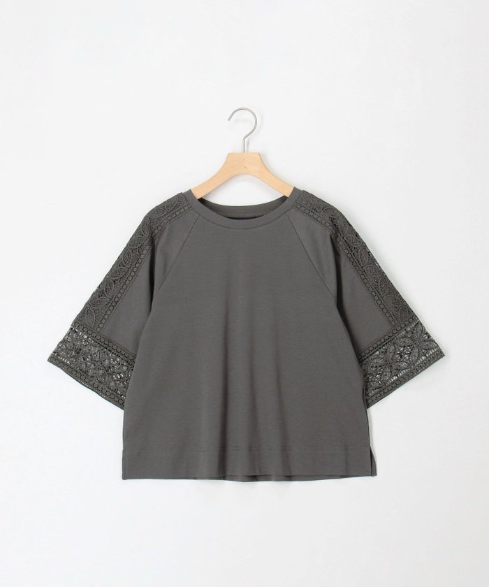 【ノーリーズ/NOLLEY'S】のコットン天竺袖レースT インテリア・キッズ・メンズ・レディースファッション・服の通販 founy(ファニー) https://founy.com/ ファッション Fashion レディースファッション Fashion for Women トップス・カットソー Cut & Sew Tops スリット Slit, Slit Detail スリーブ Sleeve, Long Sleeve / Short Sleeve チェック Check, Plaid, Tartan ボトム Bottoms, Lower Wear レース Lace, Lace Fabric おすすめ Recommended / Our Picks エレガント 上品 Elegant 2025年 2025 2025春夏・S/S Spring/Summer 2025 SS25 |ID: prp329100004601199 ipo3291000000032713412