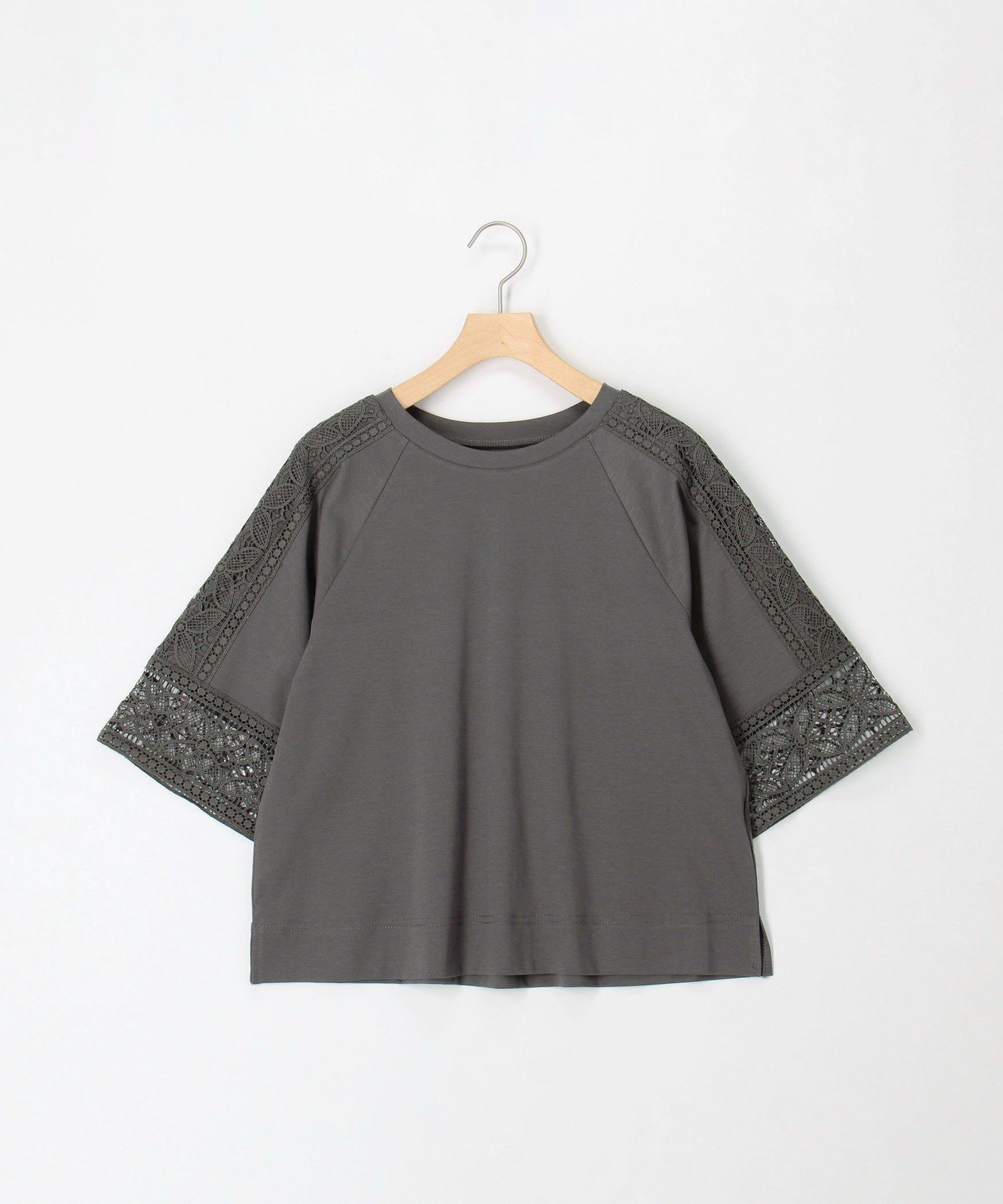 【ノーリーズ/NOLLEY'S】のコットン天竺袖レースT 人気、トレンドファッション・服の通販 founy(ファニー) 　ファッション　Fashion　レディースファッション　Fashion for Women　トップス・カットソー　Cut & Sew Tops　スリット　Slit, Slit Detail　スリーブ　Sleeve, Long Sleeve / Short Sleeve　チェック　Check, Plaid, Tartan　ボトム　Bottoms, Lower Wear　レース　Lace, Lace Fabric　おすすめ　Recommended / Our Picks　エレガント 上品　Elegant　2025年　2025　2025春夏・S/S　Spring/Summer 2025 SS25　 other-1|ID: prp329100004601199 ipo3291000000032713412