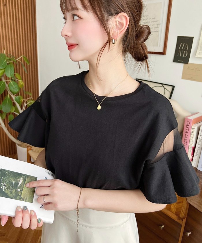【その他のブランド/Other】の綿100%天竺 シースルー フレアスリーブ Tシャツ インテリア・キッズ・メンズ・レディースファッション・服の通販 founy(ファニー) https://founy.com/ ファッション Fashion メンズファッション Fashion for Men エアリー Airy Texture カットソー Cut and Sewn Top キャミワンピース Cami Dress, Slip Dress シアー Sheer, See-Through スラックス Slacks, Dress Pants スリーブ Sleeve, Long Sleeve / Short Sleeve デニム Denim, Jeans Material フェミニン Feminine, Girly フレア Flare, Flared おすすめ Recommended / Our Picks |ID: prp329100004601204 ipo3291000000032713433