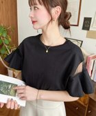 【その他のブランド/Other】の綿100%天竺 シースルー フレアスリーブ Tシャツ ブラック|ID: prp329100004601204 ipo3291000000032713437