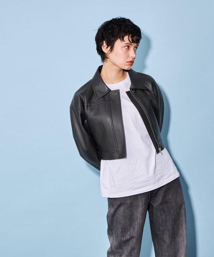 【その他のブランド/Other】のCITEN レザーライク ショート ジャケット インテリア・キッズ・メンズ・レディースファッション・服の通販 founy(ファニー) https://founy.com/ ファッション Fashion レディースファッション Fashion for Women アウター Coat / Outerwear Collection レディースジャケット・軽アウター Jackets 春 Spring クロップド Cropped, Short Length コンパクト Compact, Small Size シェイプ Shape, Slim Fit ショート Short, Short Length ジャケット Jacket, Outerwear トレンド Trend, Trending Now バランス Balance, Style Balance フィット Fit, Slim Fit フォルム Silhouette, Form ブルゾン Blouson, Bomber Jacket ボトム Bottoms, Lower Wear A/W・秋冬 Autumn/Winter |ID: prp329100004601213 ipo3291000000032713524