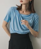 【センスオブプレイス/SENSE OF PLACE by URBAN RESEARCH】のアシメドレープトップ(半袖) L.BLUE|ID: prp329100004601225 ipo3291000000032713648