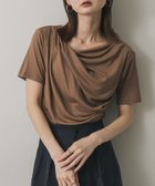 【センスオブプレイス/SENSE OF PLACE by URBAN RESEARCH】のアシメドレープトップ(半袖) CAMEL|ID: prp329100004601225 ipo3291000000032713650