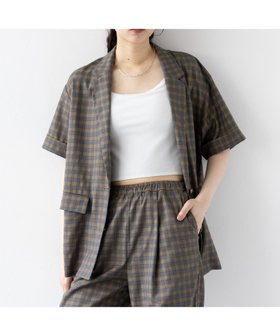 【レイジブルー/RAGEBLUE】のハーフスリーブルーズジャケット/セットアップ対応 人気、トレンドファッション・服の通販 founy(ファニー) ファッション Fashion レディースファッション Fashion for Women アウター Coat / Outerwear Collection レディースジャケット・軽アウター Jackets おすすめ Recommended / Our Picks セットアップ Set-Up, Coordinated Outfit チェック Check, Plaid, Tartan 無地 Plain, Solid Color |ID:prp329100004601238