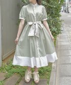 【アクシーズファム/axes femme】のストライプ切替シャツワンピース グリーン|ID: prp329100004601242 ipo3291000000032713785