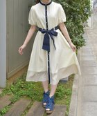【アクシーズファム/axes femme】のストライプ切替シャツワンピース 生成り|ID: prp329100004601242 ipo3291000000032713787