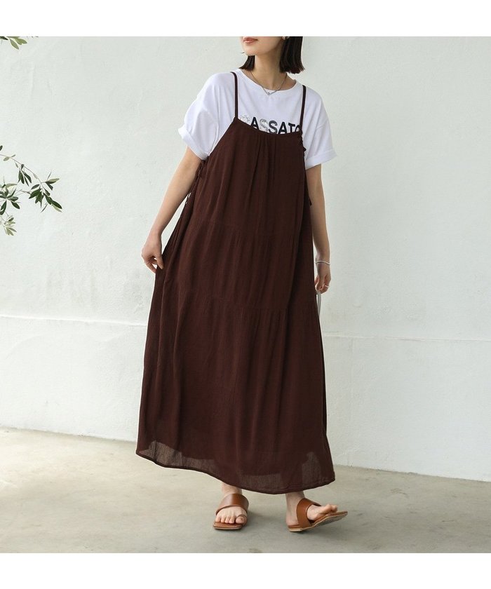 【バブ ブージュルード/Bab Bou Jeloud】のレーヨンクレープキャミワンピース インテリア・キッズ・メンズ・レディースファッション・服の通販 founy(ファニー) https://founy.com/ ファッション Fashion レディースファッション Fashion for Women ワンピース Dresses キャミソールワンピース Camisole Dresses インナー Innerwear ギャザー Gathered, Ruffled トレンド Trend, Trending Now 再入荷 Restock / Back in Stock |ID: prp329100004601248 ipo3291000000032713833