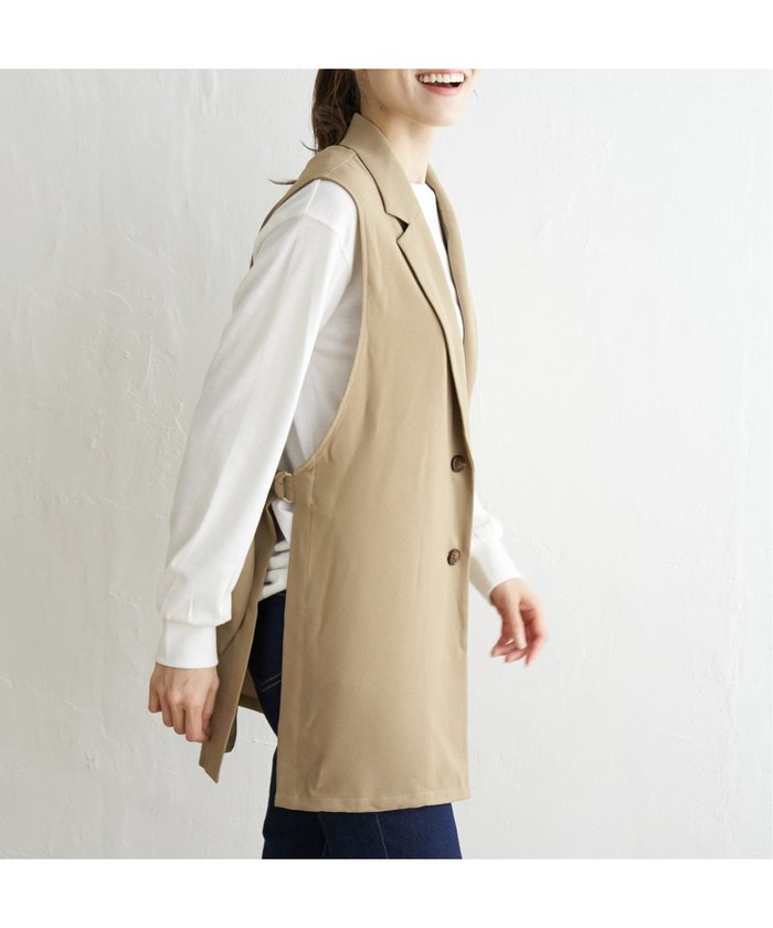 【イッカ/ikka】のサイドベルトテーラードジレ インテリア・キッズ・メンズ・レディースファッション・服の通販 founy(ファニー) https://founy.com/ ファッション Fashion レディースファッション Fashion for Women アウター Coat / Outerwear Collection トップス・カットソー Cut & Sew Tops ベスト&ジレ / 重ね着スタイル Vests & Gilets ベルト&ウエストマーク Belts & Waist Accessories おすすめ Recommended / Our Picks インナー Innerwear スリット Slit, Slit Detail デニム Denim, Jeans Material ミドル Middle Length, Mid Height 半袖 Short Sleeve, Half Sleeve 夏 Summer 秋 Autumn 長袖 Long Sleeve, Full Sleeve |ID: prp329100004601249 ipo3291000000032713838