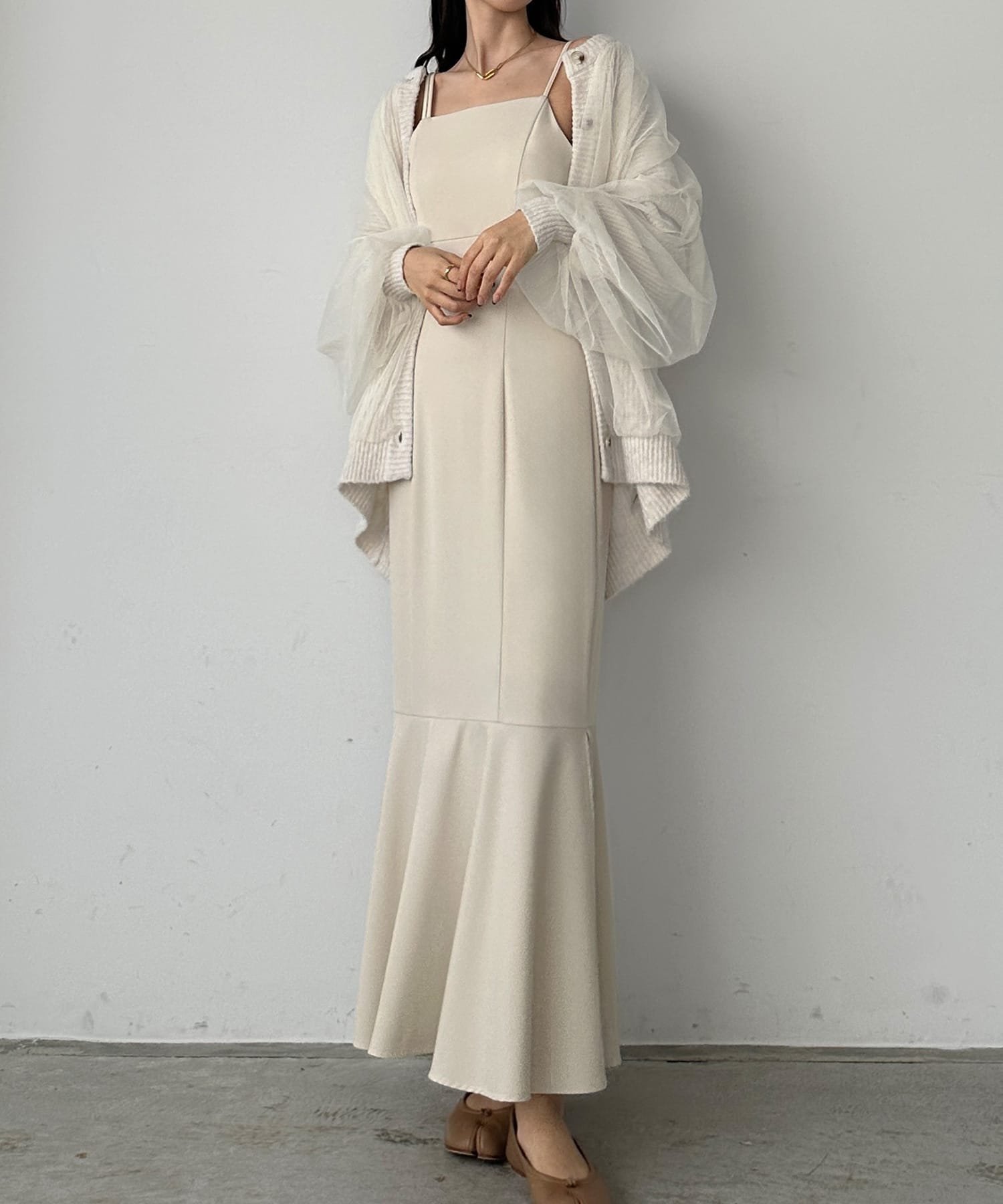 【ジュノア/JUNOAH】のLouere マーメイドキャミワンピース インテリア・キッズ・メンズ・レディースファッション・服の通販 founy(ファニー) 　ファッション　Fashion　レディースファッション　Fashion for Women　ワンピース　Dresses　キャミソールワンピース　Camisole Dresses　アイボリー|ID: prp329100004601251 ipo3291000000032713890