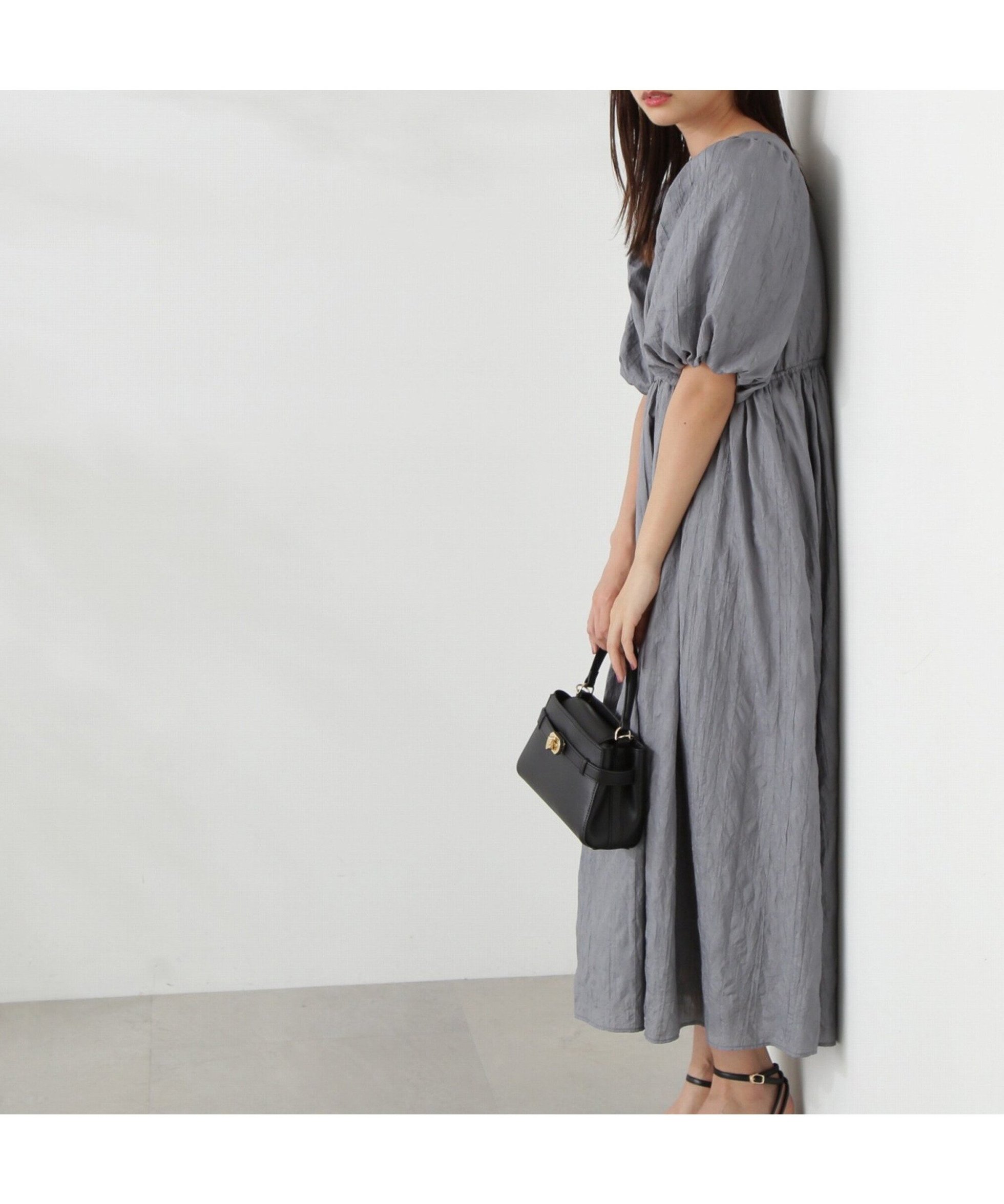 【プロポーション ボディドレッシング/PROPORTION BODY DRESSING】のワッシャーサテンワンピース インテリア・キッズ・メンズ・レディースファッション・服の通販 founy(ファニー) 　ファッション　Fashion　レディースファッション　Fashion for Women　ワンピース　Dresses　クール　Cool, Chic　フェミニン　Feminine, Girly　リラックス　Relax, Relaxed Fit　ワッシャー　Washer, Crinkled Finish　夏　Summer　グレー|ID: prp329100004601262 ipo3291000000032713951
