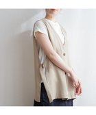 【イッカ/ikka】のノーカラーサイドスリットジレ ベージュ|ID: prp329100004601267 ipo3291000000032714013