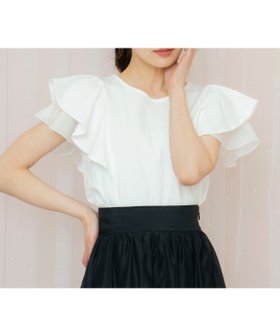 【ウィルセレクション/WILLSELECTION】のフレアスリーブTシャツ 人気、トレンドファッション・服の通販 founy(ファニー) ファッション Fashion レディースファッション Fashion for Women トップス・カットソー Cut & Sew Tops シャツ・ブラウス・オフィスカジュアル Elegant Blouses & Button-Ups ロングTシャツ・Tシャツ Longline T-Shirts & Tees シアー Sheer, See-Through シンプル Simple, Minimal スリーブ Sleeve, Long Sleeve / Short Sleeve フェミニン Feminine, Girly フレア Flare, Flared リボン Ribbon, Bow 夏 Summer 無地 Plain, Solid Color |ID:prp329100004601270