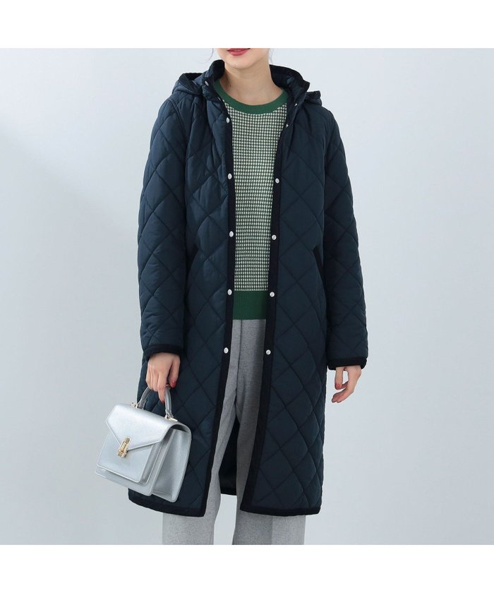 【その他のブランド/Other】のキルティング フード ロングコート(S~L) インテリア・キッズ・メンズ・レディースファッション・服の通販 founy(ファニー) https://founy.com/ ファッション Fashion レディースファッション Fashion for Women アウター Coat / Outerwear Collection コート・ロングコート・ピーコート Long Coats, Peacoats & More キルティング Quilted, Quilting シンプル Simple, Minimal スタンド Stand Collar, Upright Stand チェック Check, Plaid, Tartan ロング Long, Long-Length エレガント 上品 Elegant 人気 Popular, Best Seller A/W・秋冬 Autumn/Winter 軽量 Lightweight, Ultra Light ビジネス 仕事 通勤 Business / Work / Commuting 防寒 Cold Protection, Winter-Ready |ID: prp329100004601285 ipo3291000000032714124