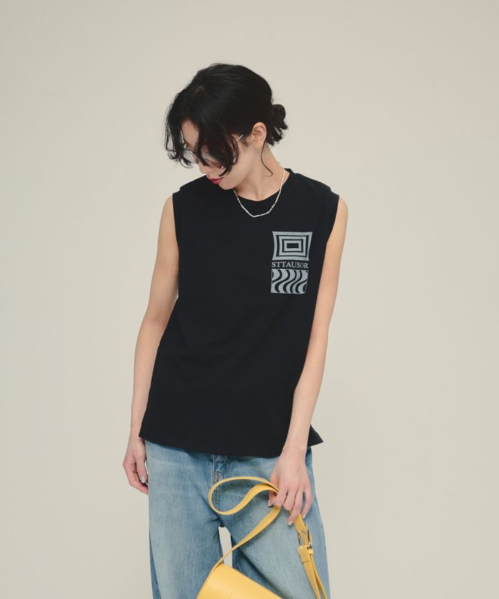 【ジーナシス/JEANASiS】のArt Logo Tee NS インテリア・キッズ・メンズ・レディースファッション・服の通販 founy(ファニー) https://founy.com/ ファッション Fashion レディースファッション Fashion for Women おすすめ Recommended / Our Picks シンプル Simple, Minimal ノースリーブ Sleeveless, No-Sleeve |ID: prp329100004601305 ipo3291000000032714280