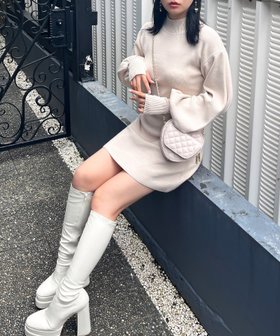 【ロイヤルパーティー/ROYAL PARTY】のウォッシャブルハイネックミニワンピース 人気、トレンドファッション・服の通販 founy(ファニー) ファッション Fashion レディースファッション Fashion for Women ワンピース Dresses トレンド Trend, Trending Now 人気 Popular, Best Seller 洗える Machine Washable |ID:prp329100004601320