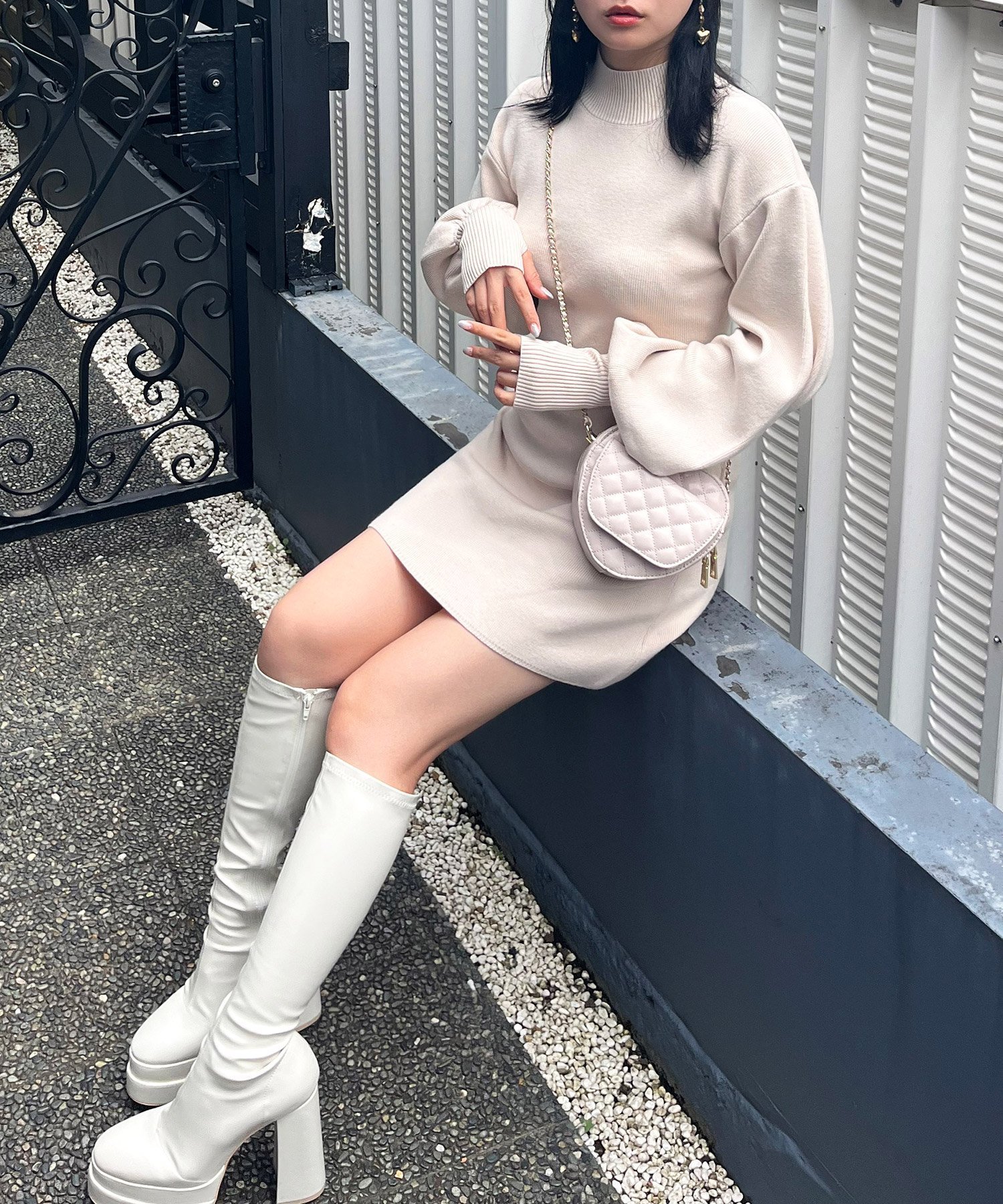 【ロイヤルパーティー/ROYAL PARTY】のウォッシャブルハイネックミニワンピース 人気、トレンドファッション・服の通販 founy(ファニー) 　ファッション　Fashion　レディースファッション　Fashion for Women　ワンピース　Dresses　トレンド　Trend, Trending Now　人気　Popular, Best Seller　洗える　Machine Washable　 other-1|ID: prp329100004601320 ipo3291000000032714394