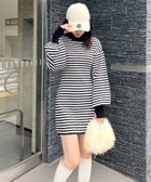 【ロイヤルパーティー/ROYAL PARTY】のウォッシャブルハイネックミニワンピース 人気、トレンドファッション・服の通販 founy(ファニー) ファッション Fashion レディースファッション Fashion for Women ワンピース Dresses トレンド Trend, Trending Now 人気 Popular, Best Seller 洗える Machine Washable thumbnail ボーダー|ID: prp329100004601320 ipo3291000000032714400
