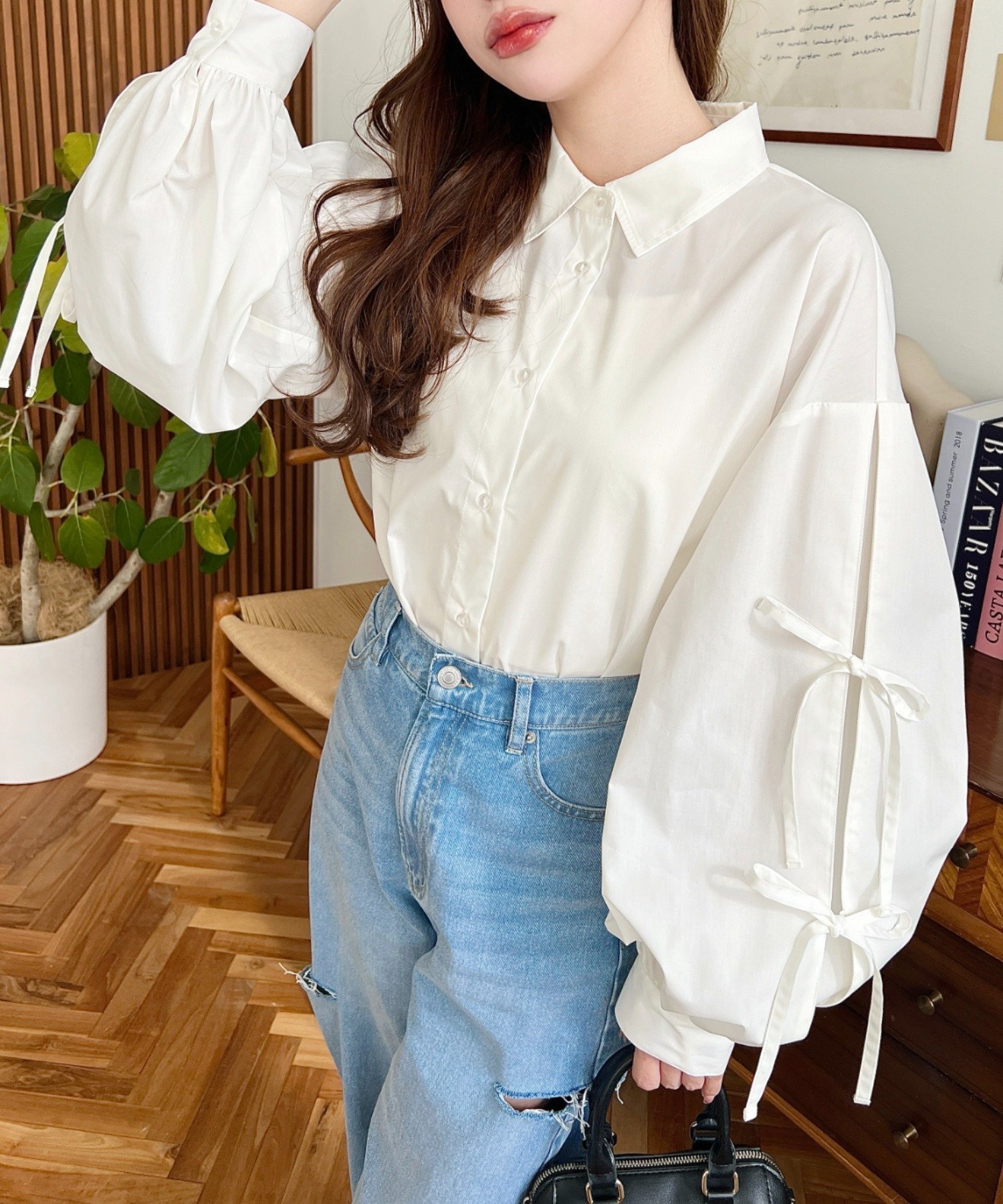 【その他のブランド/Other】のタックスリーブダブルリボンブラウス 人気、トレンドファッション・服の通販 founy(ファニー) 　ファッション　Fashion　メンズファッション　Fashion for Men　インナー　Innerwear　春　Spring　キャミソール　Camisole, Spaghetti Strap Top　吸水　Absorbent, Quick-Dry　シューズ　Shoes, Footwear　シンプル　Simple, Minimal　スプリング　Spring, Spring Collection　スリーブ　Sleeve, Long Sleeve / Short Sleeve　デニム　Denim, Jeans Material　トレンド　Trend, Trending Now　定番　Standard, Basic Item　バレエ　Ballet, Ballet Style　ブロード　Broadcloth, Fine Cotton　プリント　Print, Printed Pattern　ボトム　Bottoms, Lower Wear　ミドル　Middle Length, Mid Height　リボン　Ribbon, Bow　レギュラー　Regular, Standard Fit　おすすめ　Recommended / Our Picks　 other-1|ID: prp329100004601336 ipo3291000000032714553