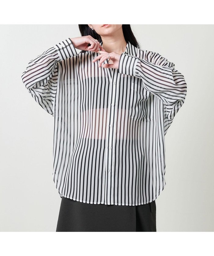 【ユナイテッドアローズ/UNITED ARROWS】のストライプ シアー オーバーシャツ インテリア・キッズ・メンズ・レディースファッション・服の通販 founy(ファニー) https://founy.com/ ファッション Fashion レディースファッション Fashion for Women トップス・カットソー Cut & Sew Tops シャツ・ブラウス・オフィスカジュアル Elegant Blouses & Button-Ups シアー Sheer, See-Through ストライプ Stripe, Striped Pattern 人気 Popular, Best Seller ビスチェ Bustier, Corset Top プリント Print, Printed Pattern ミドル Middle Length, Mid Height レギュラー Regular, Standard Fit おすすめ Recommended / Our Picks ビジネス 仕事 通勤 Business / Work / Commuting |ID: prp329100004601338 ipo3291000000032714573