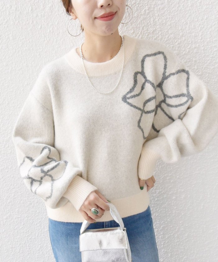 【シップス フォー ウィメン/SHIPS】の【WEB限定】〈手洗い可能〉ジャカード フラワー ニット プルオーバー 24AW インテリア・キッズ・メンズ・レディースファッション・服の通販 founy(ファニー) https://founy.com/ ファッション Fashion レディースファッション Fashion for Women トップス・カットソー Cut & Sew Tops ニット Knit Tops & Sweaters カジュアルプルオーバー・ニットトップス Pullovers & Knit Tops / Casual Pullovers 2024年 2024 2024-2025秋冬・A/W Autumn/Winter 2024–25 AW24–25 おすすめ Recommended / Our Picks インナー Innerwear サロペット Overalls, Salopette シンプル Simple, Minimal ジャカード／ジャガード Jacquard, Woven Pattern フラワー Flower, Floral プリント Print, Printed Pattern ボトム Bottoms, Lower Wear モチーフ Motif, Design Theme ワイド Wide, Wide Fit 冬 Winter / This Winter |ID: prp329100004601344 ipo3291000000032714617
