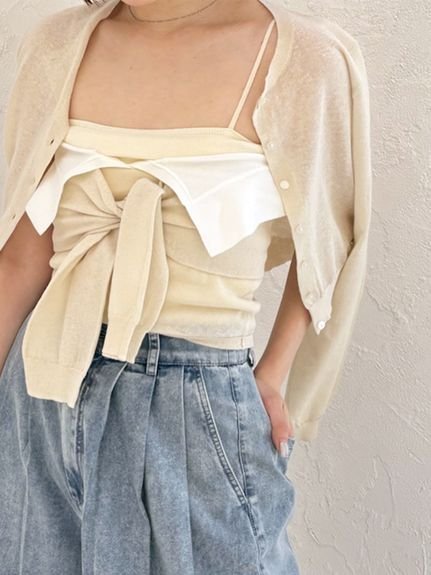 【スナイデル/SNIDEL】のSustainableツイストニットビスチェ インテリア・キッズ・メンズ・レディースファッション・服の通販 founy(ファニー) https://founy.com/ ファッション Fashion レディースファッション Fashion for Women トップス・カットソー Cut & Sew Tops ニット Knit Tops & Sweaters ビスチェ Bustiers & Corset Tops / Layered Bustier Style おすすめ Recommended / Our Picks カーディガン Cardigan, Knitwear キャミ Camisole, Cami Top キャミソール Camisole, Spaghetti Strap Top シアー Sheer, See-Through トレンド Trend, Trending Now ビスチェ Bustier, Corset Top フロント Front, Front Design ラップ Wrap, Wrap Design ルーズ Loose, Oversized |ID: prp329100004601352 ipo3291000000032714680