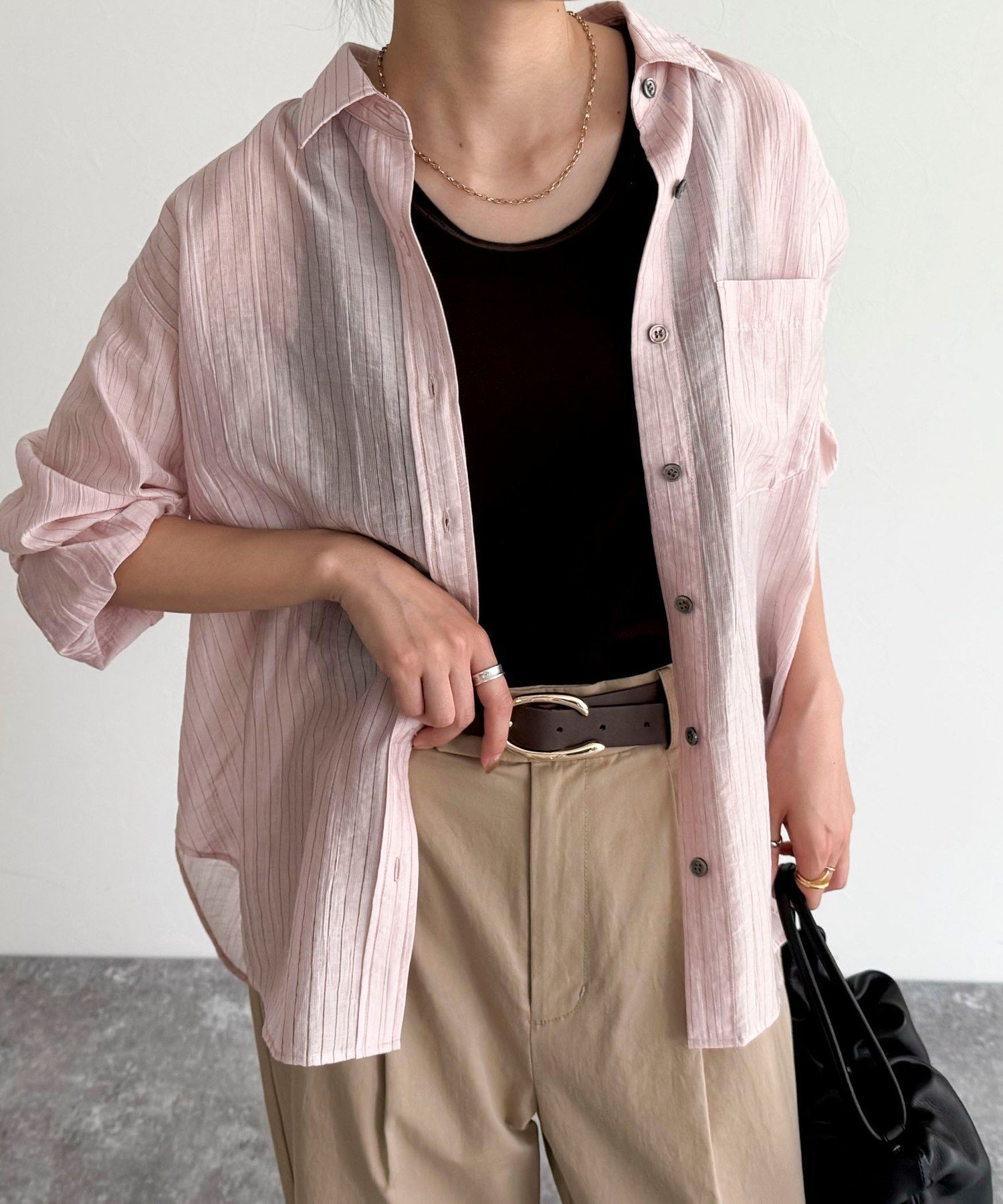 【その他のブランド/Other】のストライプシアーシャツ インテリア・キッズ・メンズ・レディースファッション・服の通販 founy(ファニー) 　ファッション　Fashion　レディースファッション　Fashion for Women　トップス・カットソー　Cut & Sew Tops　シャツ・ブラウス・オフィスカジュアル　Elegant Blouses & Button-Ups　2025年　2025　2025春夏・S/S　Spring/Summer 2025 SS25　おすすめ　Recommended / Our Picks　インナー　Innerwear　キャミ　Camisole, Cami Top　ストライプ　Stripe, Striped Pattern　タンク　Tank Top, Sleeveless Top　夏　Summer　ピンク系その他|ID: prp329100004601353 ipo3291000000032714687