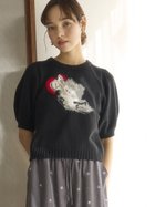 【ファーファー/FURFUR】の【Lizii Lin】キャットジャガードニットトップス 人気、トレンドファッション・服の通販 founy(ファニー) ファッション Fashion レディースファッション Fashion for Women トップス・カットソー Cut & Sew Tops ニット Knit Tops & Sweaters イラスト Illustration バランス Balance, Style Balance フェザーヤーン Feather Yarn, Fluffy Yarn 半袖 Short Sleeve, Half Sleeve 猫 Cat, Kitty thumbnail BLK[009]|ID: prp329100004601358 ipo3291000000032714795