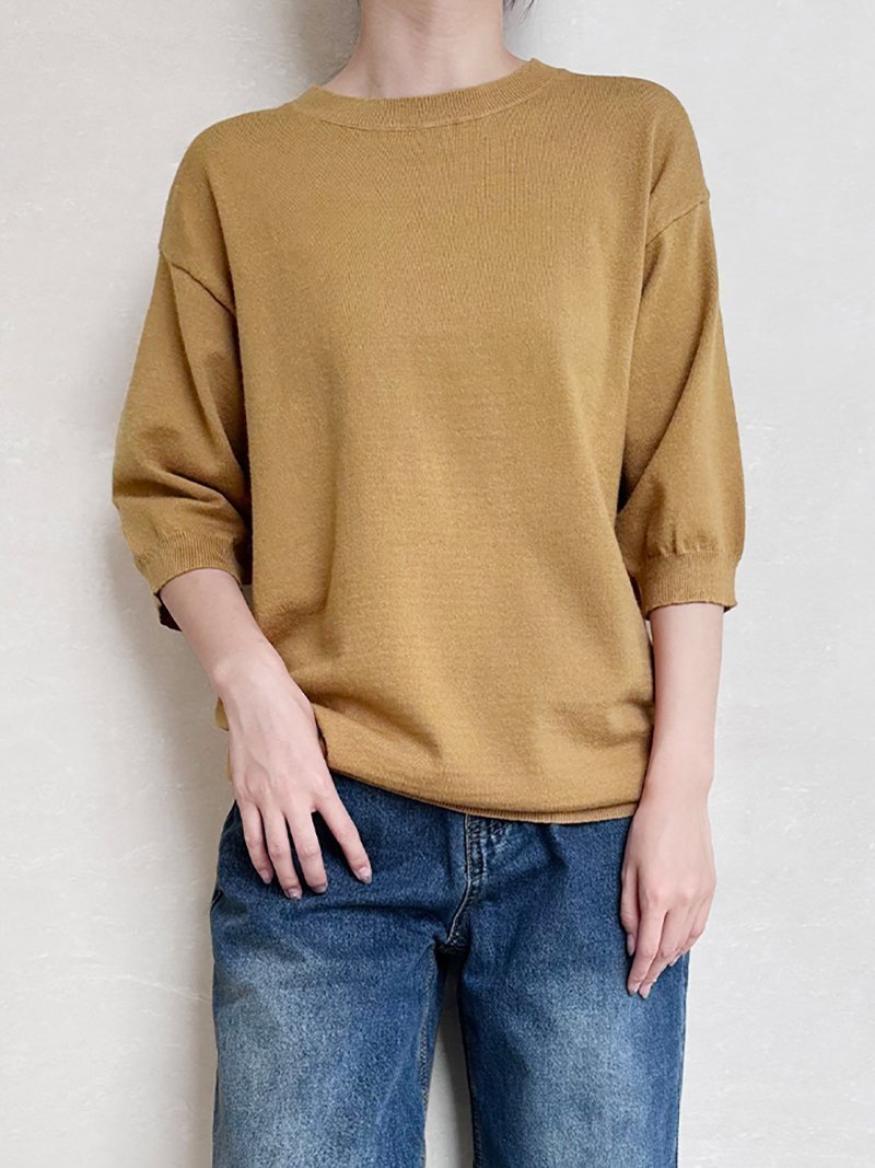 【ドゥーベル/Doux Belle】のニット レディース ラウンドネック インテリア・キッズ・メンズ・レディースファッション・服の通販 founy(ファニー) 　ファッション　Fashion　レディースファッション　Fashion for Women　トップス・カットソー　Cut & Sew Tops　ニット　Knit Tops & Sweaters　サマー　Summer, Summer Style　ジュエル　Jewel, Gemstone　パープル　Purple, Violet　ラウンド　Round, Round Neck　ブラウン|ID: prp329100004601360 ipo3291000000032714815