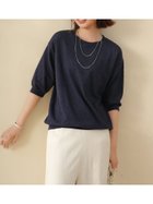 【ドゥーベル/Doux Belle】のニット レディース ラウンドネック 人気、トレンドファッション・服の通販 founy(ファニー) ファッション Fashion レディースファッション Fashion for Women トップス・カットソー Cut & Sew Tops ニット Knit Tops & Sweaters サマー Summer, Summer Style ジュエル Jewel, Gemstone パープル Purple, Violet ラウンド Round, Round Neck thumbnail ダークブルー|ID: prp329100004601360 ipo3291000000032714816