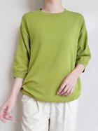 【ドゥーベル/Doux Belle】のニット レディース ラウンドネック 人気、トレンドファッション・服の通販 founy(ファニー) ファッション Fashion レディースファッション Fashion for Women トップス・カットソー Cut & Sew Tops ニット Knit Tops & Sweaters サマー Summer, Summer Style ジュエル Jewel, Gemstone パープル Purple, Violet ラウンド Round, Round Neck thumbnail オリーブ|ID: prp329100004601360 ipo3291000000032714825