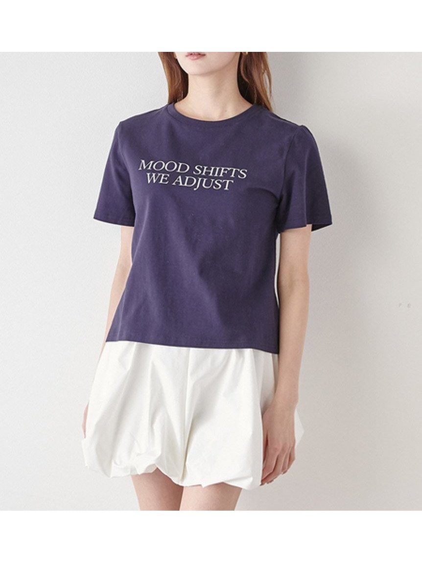 【スナイデル/SNIDEL】のシンプルロゴTシャツ インテリア・キッズ・メンズ・レディースファッション・服の通販 founy(ファニー) 　ファッション　Fashion　レディースファッション　Fashion for Women　トップス・カットソー　Cut & Sew Tops　シャツ・ブラウス・オフィスカジュアル　Elegant Blouses & Button-Ups　ロングTシャツ・Tシャツ　Longline T-Shirts & Tees　おすすめ　Recommended / Our Picks　ウェーブ　Wavy Pattern　コンパクト　Compact, Small Size　シンプル　Simple, Minimal　スタイリッシュ　Stylish, Fashionable　ストレート　Straight, Straight Cut　フロント　Front, Front Design　プリント　Print, Printed Pattern　ボトム　Bottoms, Lower Wear　NVY[089]|ID: prp329100004601382 ipo3291000000032714995