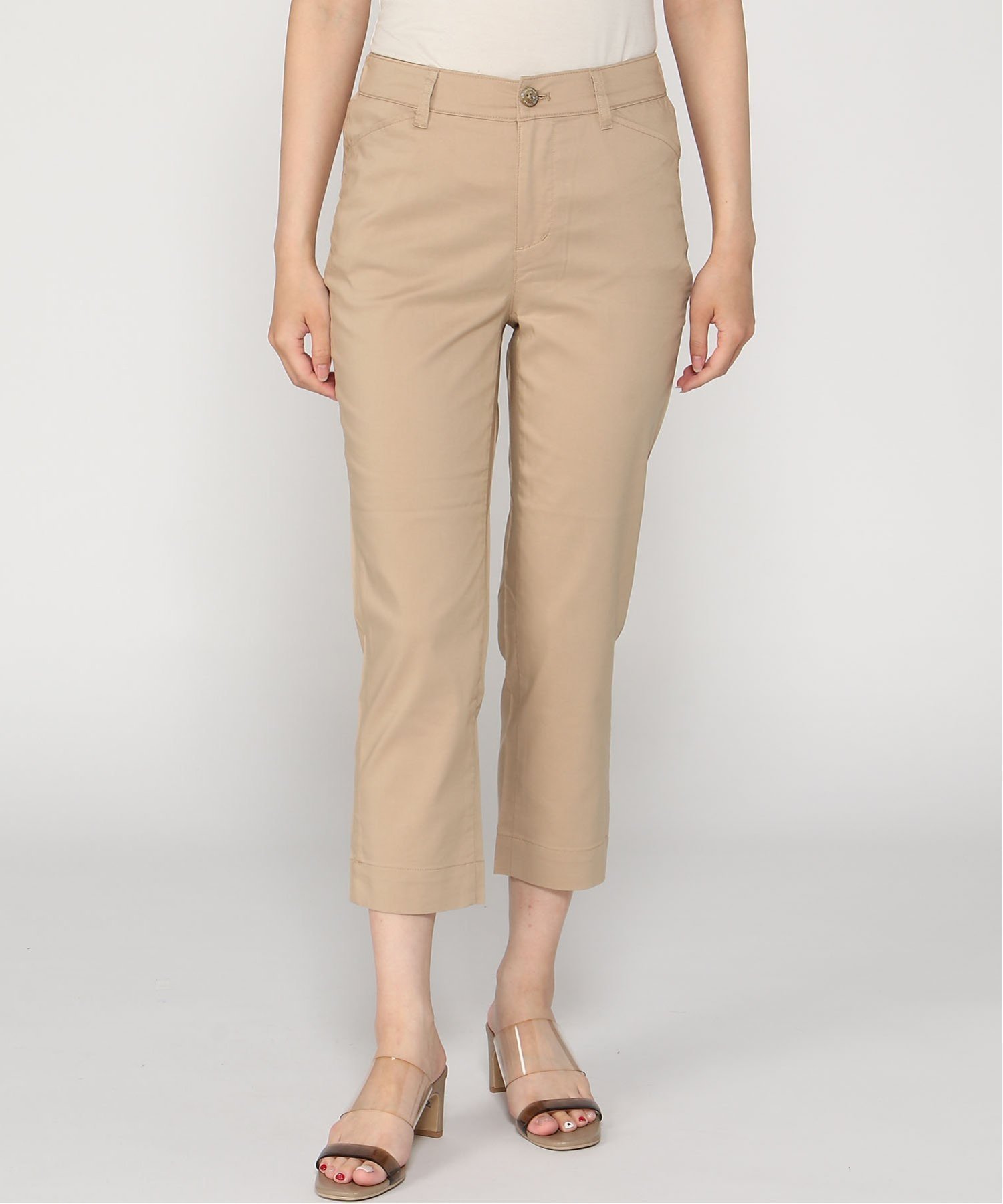 【クロコダイル/CROCODILE】のクロップド丈 スリム パンツ インテリア・キッズ・メンズ・レディースファッション・服の通販 founy(ファニー) 　ファッション　Fashion　レディースファッション　Fashion for Women　パンツ　Pants & Trousers　クロップド　Cropped, Short Length　スリット　Slit, Slit Detail　スリム　Slim, Slim Fit　ベージュ|ID: prp329100004601432 ipo3291000000032715405