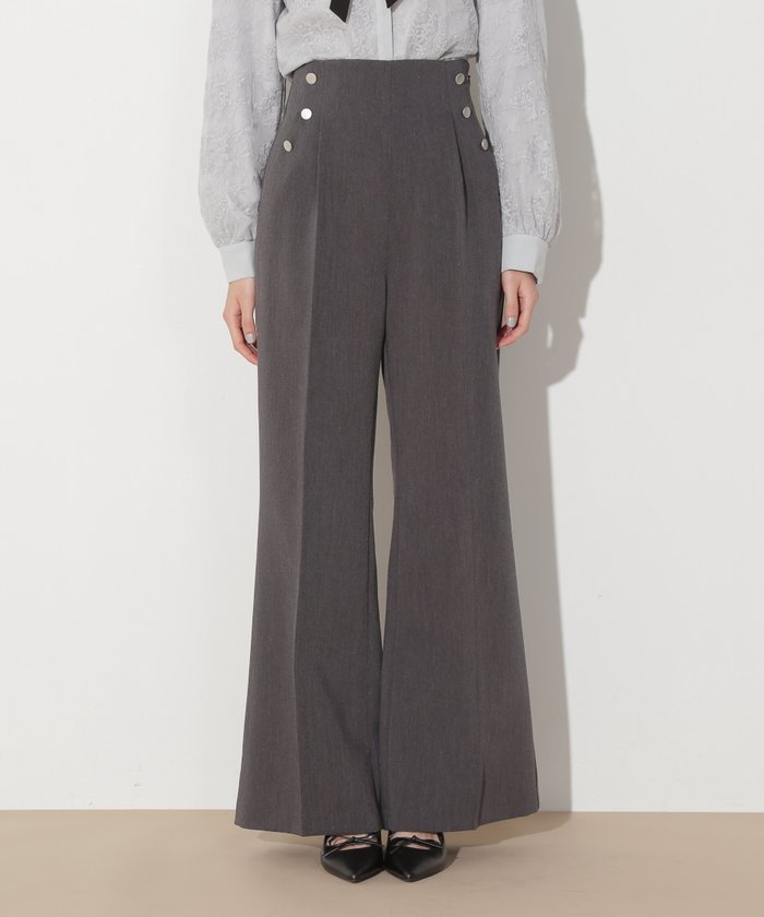 【その他のブランド/Other】のボタンセミフレア美脚パンツ インテリア・キッズ・メンズ・レディースファッション・服の通販 founy(ファニー) https://founy.com/ ファッション Fashion レディースファッション Fashion for Women パンツ Pants & Trousers ストレッチ Stretch, Stretchy Fabric スリット Slit, Slit Detail メタル Metal, Metal Parts 人気 Popular, Best Seller 定番 Standard, Basic Item |ID: prp329100004601435 ipo3291000000032715414