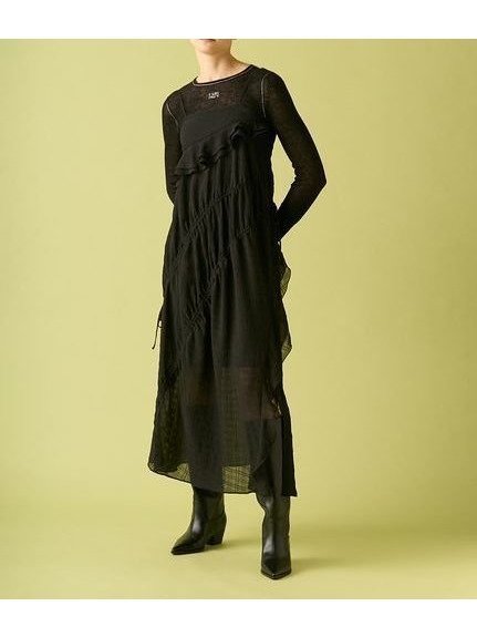 【ファーファー/FURFUR】のドロストキャミワンピース インテリア・キッズ・メンズ・レディースファッション・服の通販 founy(ファニー) https://founy.com/ ファッション Fashion レディースファッション Fashion for Women ワンピース Dresses キャミソールワンピース Camisole Dresses インナー Innerwear シアー Sheer, See-Through シフォン Chiffon, Lightweight Fabric スリット Slit, Slit Detail チェック Check, Plaid, Tartan ドレープ Drape, Draping Fabric フェミニン Feminine, Girly フリル Frill, Ruffle |ID: prp329100004601988 ipo3291000000032720082