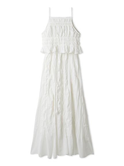 【スナイデル/SNIDEL】のアメスリプリーツドッキングワンピース インテリア・キッズ・メンズ・レディースファッション・服の通販 founy(ファニー) 　ファッション　Fashion　レディースファッション　Fashion for Women　ワンピース　Dresses　おすすめ　Recommended / Our Picks　ウェーブ　Wavy Pattern　キャミ　Camisole, Cami Top　ギンガム　Gingham, Gingham Fabric　サマー　Summer, Summer Style　シャーリング　Shirring, Ruched　ストレート　Straight, Straight Cut　チェック　Check, Plaid, Tartan　デコルテ　Décolleté, Neckline　ドッキング　Docking, Mixed Material　ドレス　Dress, One-Piece　ボーダー　Border, Stripe　リボン　Ribbon, Bow　リュクス　Luxury, Elegant, High-End, Chic　夏　Summer　WHT[001]|ID: prp329100004602022 ipo3291000000032720454