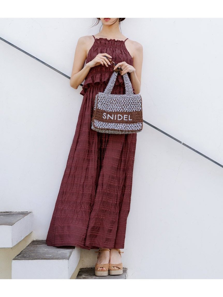 【スナイデル/SNIDEL】のアメスリプリーツドッキングワンピース インテリア・キッズ・メンズ・レディースファッション・服の通販 founy(ファニー) 　ファッション　Fashion　レディースファッション　Fashion for Women　ワンピース　Dresses　おすすめ　Recommended / Our Picks　ウェーブ　Wavy Pattern　キャミ　Camisole, Cami Top　ギンガム　Gingham, Gingham Fabric　サマー　Summer, Summer Style　シャーリング　Shirring, Ruched　ストレート　Straight, Straight Cut　チェック　Check, Plaid, Tartan　デコルテ　Décolleté, Neckline　ドッキング　Docking, Mixed Material　ドレス　Dress, One-Piece　ボーダー　Border, Stripe　リボン　Ribbon, Bow　リュクス　Luxury, Elegant, High-End, Chic　夏　Summer　BUR[048]|ID: prp329100004602022 ipo3291000000032720462